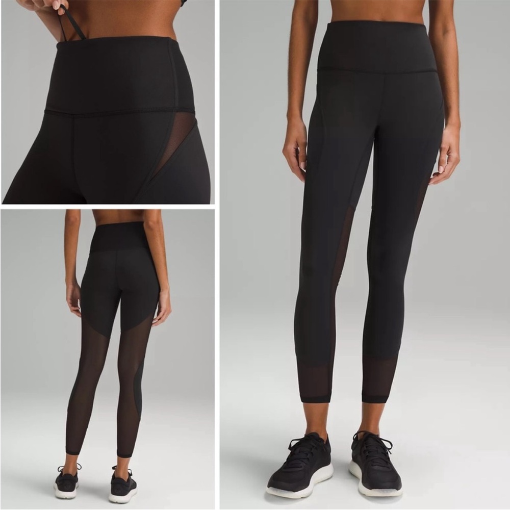 NWT Lululemon Wunder Train Mesh Panel HR Tight 25" in black  Size: 0